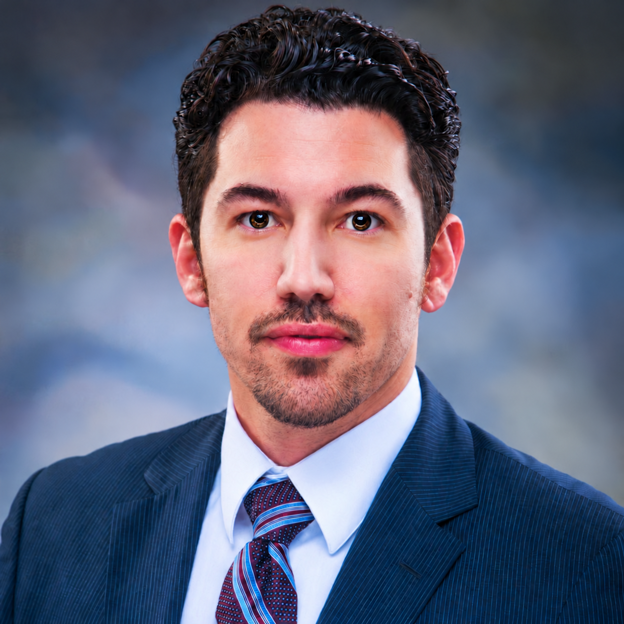 Mario Vela, M.D., wearing a suit and tie
